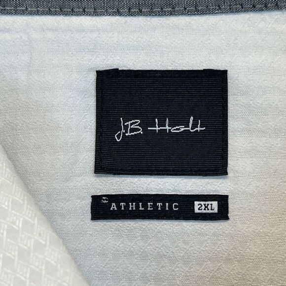 J.B. HOLT Shirt Men's 2XL White Textured Long Sleeve Athletic Fit Button Down - Picture 5 of 16